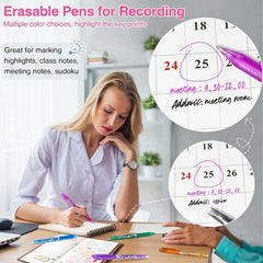 8pcs Erasable Gel Pens 0 5mm Tip Rub Out Pens With Rubber Adults School Office