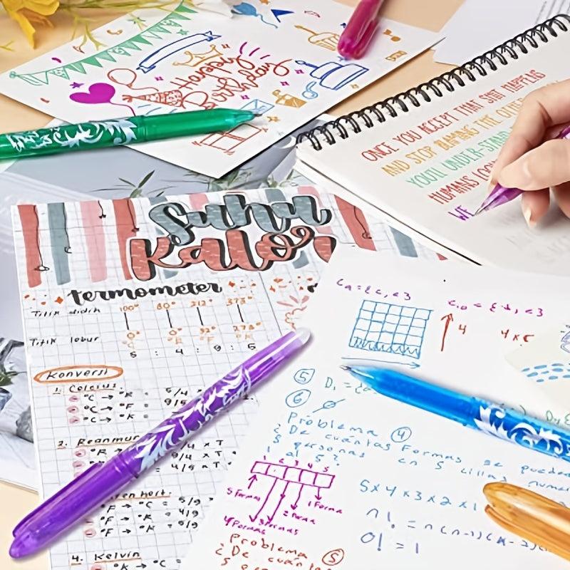 8pcs Erasable Gel Pens 0 5mm Tip Rub Out Pens With Rubber Adults School Office