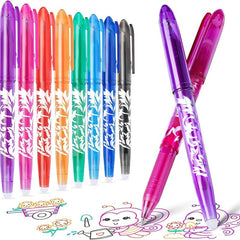 8pcs Erasable Gel Pens 0 5mm Tip Rub Out Pens With Rubber Adults School Office