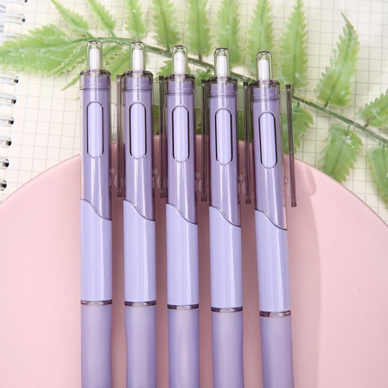 5pcs Purple Retractable Gel Pen Single Box