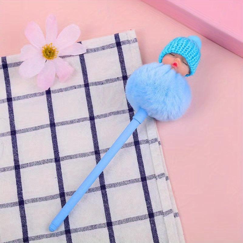 1pc Doll 0.5mm Fluffy Pen Pastel Girls Christmas Gift Multicolor Fancy Pen