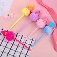 1pc Doll 0.5mm Fluffy Pen Pastel Girls Christmas Gift Multicolor Fancy Pen