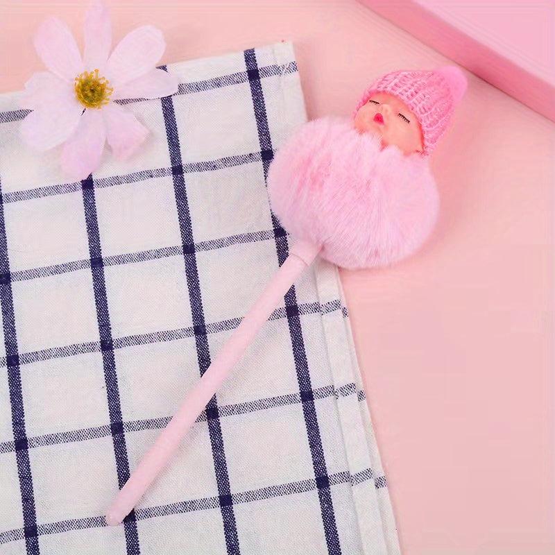 1pc Doll 0.5mm Fluffy Pen Pastel Girls Christmas Gift Multicolor Fancy Pen