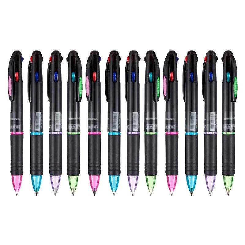 12pcs Retractable Pens 0.7mm 4 Colors Gel BallPoint Pens for Nurses Kids Office