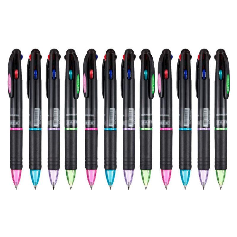 12pcs Retractable Pens 0.7mm 4 Colors Gel BallPoint Pens for Nurses Kids Office