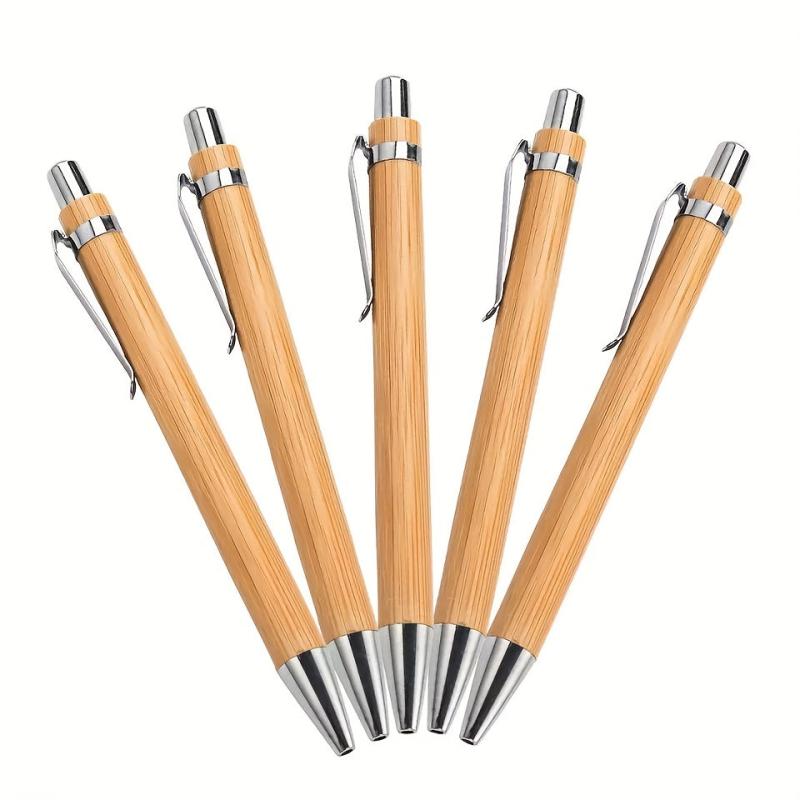 12PCS Bamboo Pen Set Portable Office Signature Pen