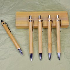 12PCS Bamboo Pen Set Portable Office Signature Pen