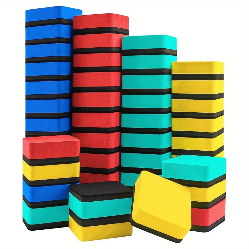 48 Pack Mini Magnetic Whiteboard Dry Erasers Chalkboard Cleaner