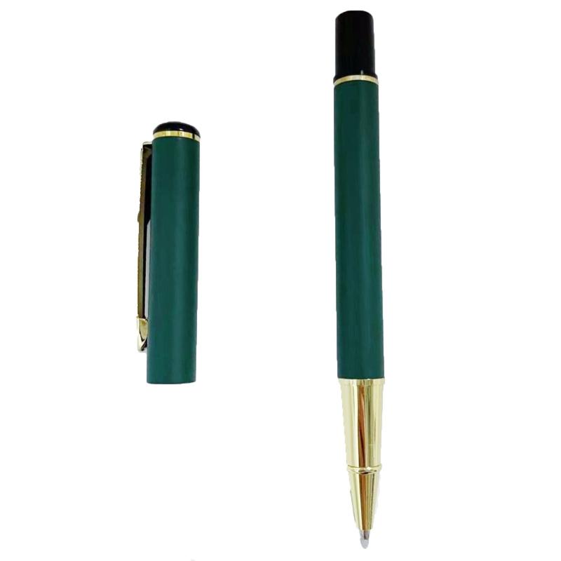 Matte Green Ballpoint Pen with Golden Clip