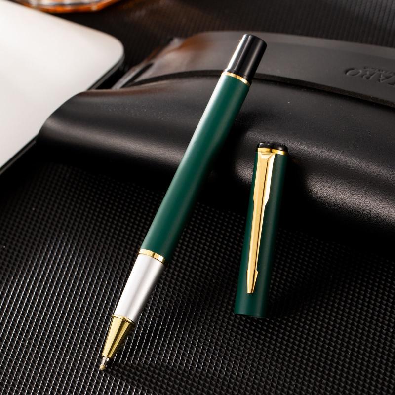 Matte Green Ballpoint Pen with Golden Clip
