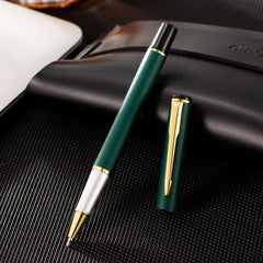 Matte Green Ballpoint Pen with Golden Clip