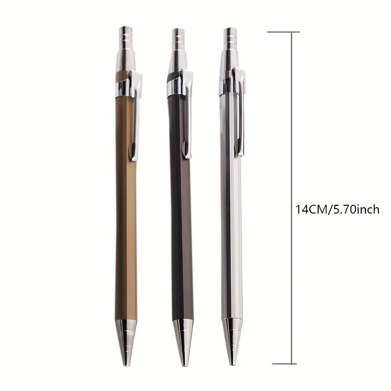 3pcs Automatic Metal Mechanical Pencils Set 0.5mm 0.7mm with Lead & Eraser