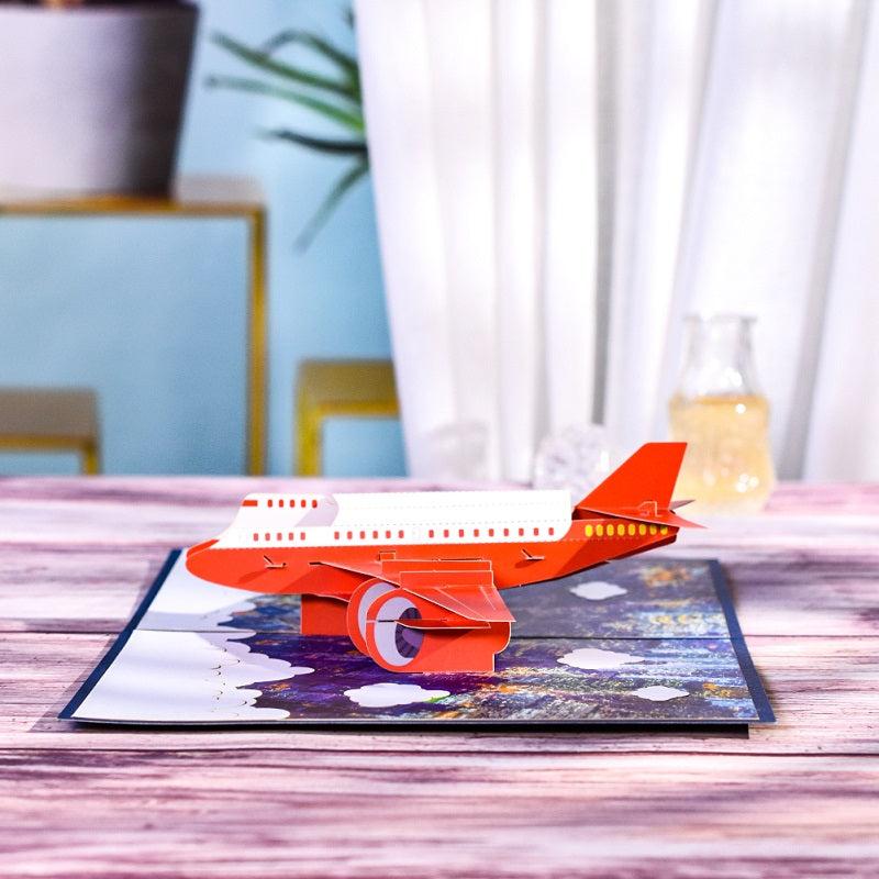 3D Airplane Pop Up Birthday Card Business Airplane Fathers Greeting Cards