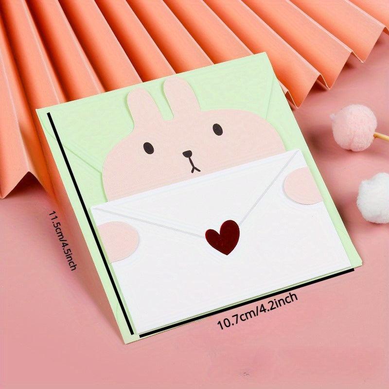 9pcs Animal Cartoon Birthday Greeting Cards Postcard