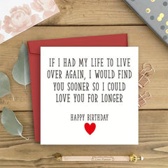 Romantic Birthday Card Funny Birthday Card For Partner Husband Wife Personalised