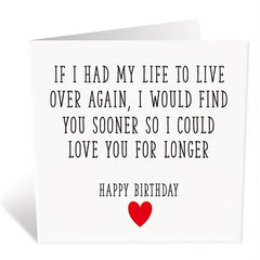 Romantic Birthday Card Funny Birthday Card For Partner Husband Wife Personalised