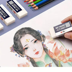5 Packs of Pencils and Large Erasers for School, Office, and Art