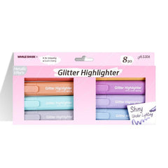 8 Piece Glitter Highlighter Set for School & Office