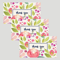 50pcs Flower Thank You Cards for Weddings, Baby Showers, Business - Brides