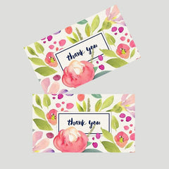50pcs Flower Thank You Cards for Weddings, Baby Showers, Business - Brides