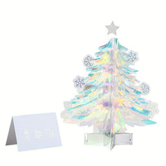 1pc 3D Glitter Christmas Greeting Card Creative Xmas Decor Blessing Message