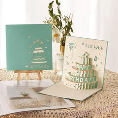 3D Birthday Cake Greeting Card for Anniversary, 1pc