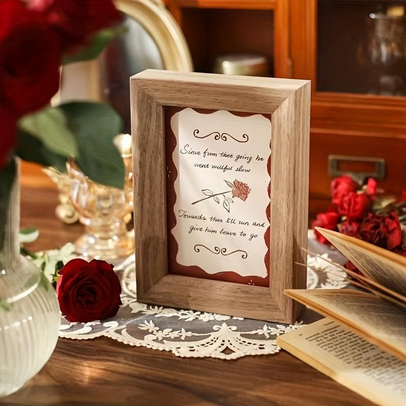 30pcs Romantic Rose Decoration Cards Wall Postcard Picture Frame Wall Sticker