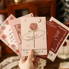 30pcs Romantic Rose Decoration Cards Wall Postcard Picture Frame Wall Sticker
