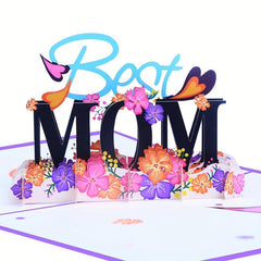 1pc MOM 3D Greeting Card Colorful Birthday Blessing Card