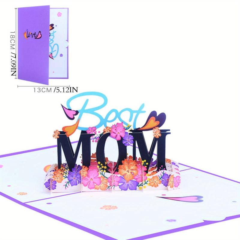 1pc MOM 3D Greeting Card Colorful Birthday Blessing Card