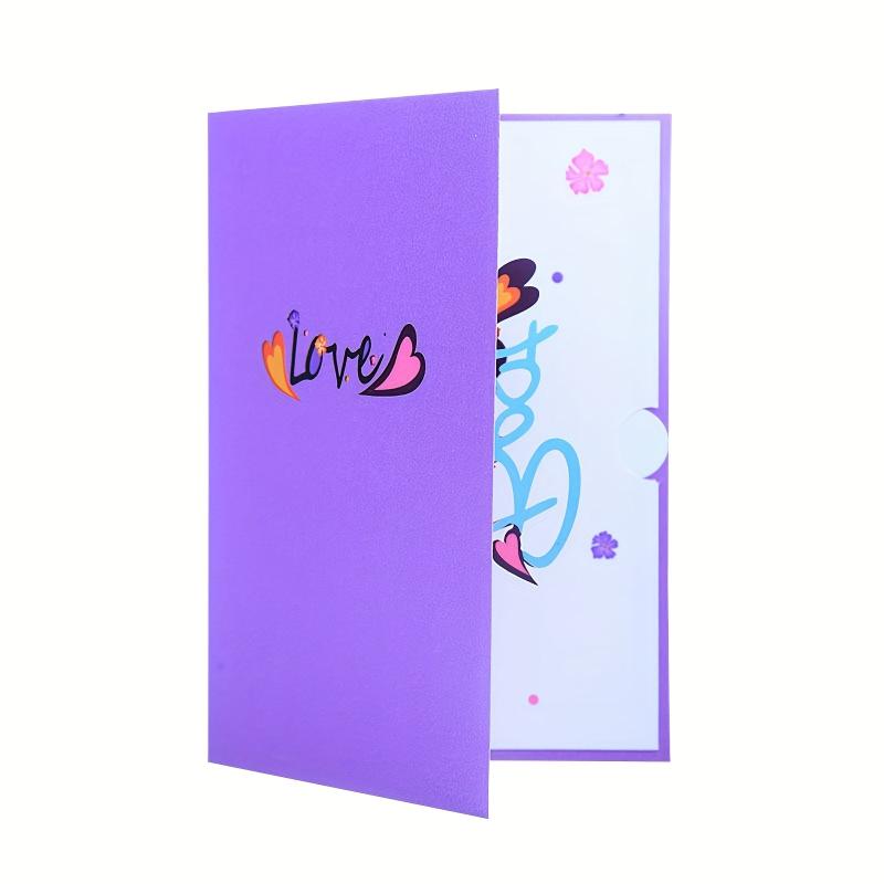 1pc MOM 3D Greeting Card Colorful Birthday Blessing Card