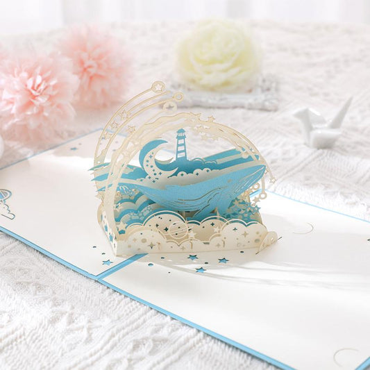 3D Pop Up Happy Whale Greeting Card - Perfect for Any Occasion