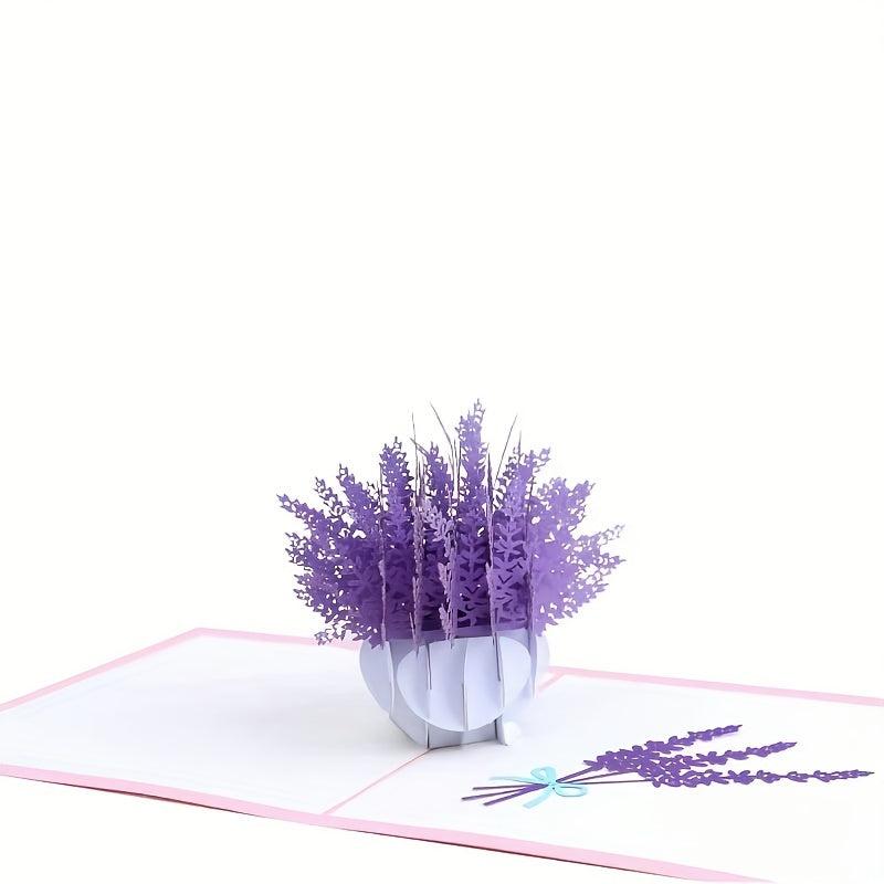 3D Lavender Thank You Card Laser Engraved Greeting Card
