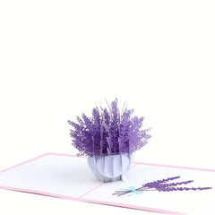 3D Lavender Thank You Card Laser Engraved Greeting Card