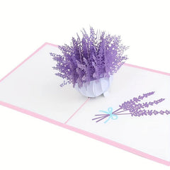 3D Lavender Thank You Card Laser Engraved Greeting Card