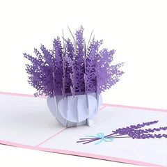 3D Lavender Thank You Card Laser Engraved Greeting Card