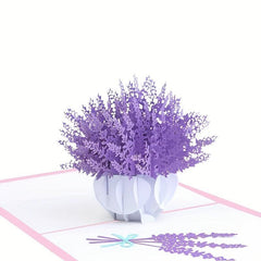 3D Lavender Thank You Card Laser Engraved Greeting Card