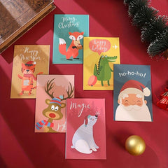 6pcs Christmas Greeting Cards Creative Blessing Handwritten Thank You Envelope