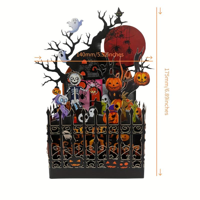1pc Halloween Pop Up Card 3D Greeting Card Halloween Ghost Cards