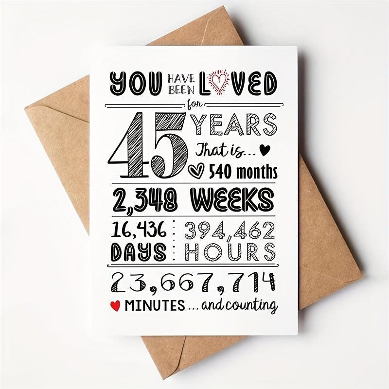 45th Birthday Decorations for Men and Women - 5x7in Car - 45th Anniversary Gift