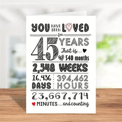 45th Birthday Decorations for Men and Women - 5x7in Car - 45th Anniversary Gift