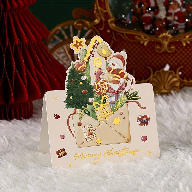 Christmas Cards 6pcs/12pcs Message Blessing Supplies For Friends And Family