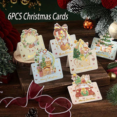 Christmas Cards 6pcs/12pcs Message Blessing Supplies For Friends And Family