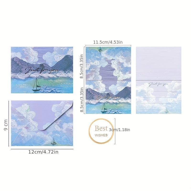 6pcs Scenery Painting Greeting Cards for Holidays & Occasions