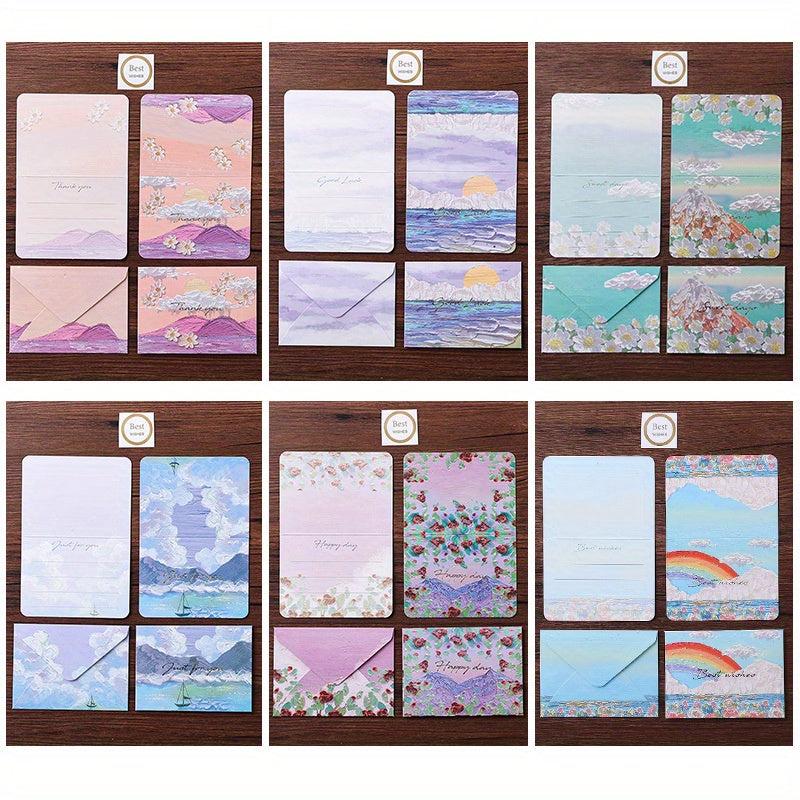 6pcs Scenery Painting Greeting Cards for Holidays & Occasions
