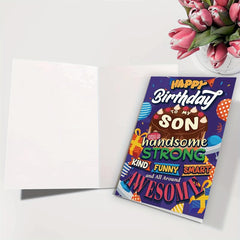 Funny Happy Birthday Card For Son - Son Gift - From Mom Dad - 16th 18th 21st 25t