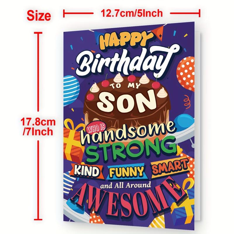 Funny Happy Birthday Card For Son - Son Gift - From Mom Dad - 16th 18th 21st 25t