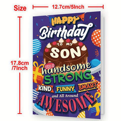 Funny Happy Birthday Card For Son - Son Gift - From Mom Dad - 16th 18th 21st 25t