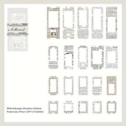 40pcs Time Series Journal Diary Decoration Material Pack