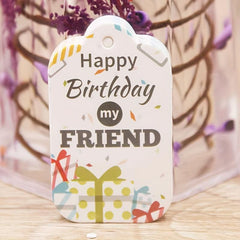 100pcs Happy Birthday Gift Tags 5X3cm Cardboard